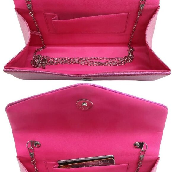 Women's Evening Bag Party Clutches Wedding Purses Cocktail Prom Handbags with Fr - Picture 5 of 5